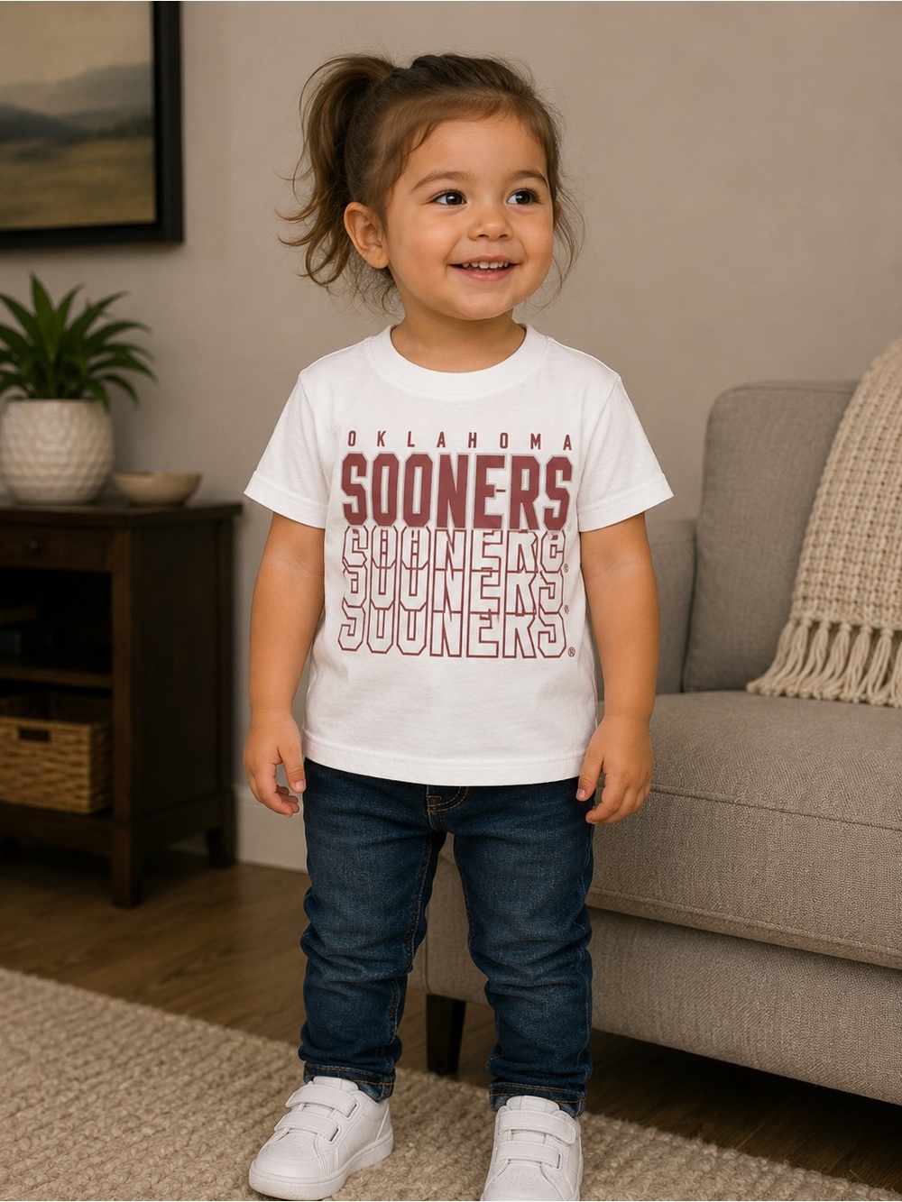 Oklahoma Sooners White Kids Short-Sleeve Graphic Tee